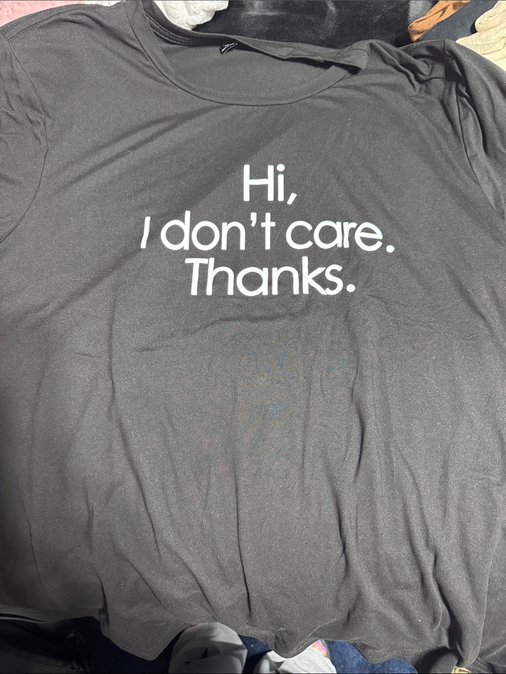 SHEIN Black Graphic Tee with White Text